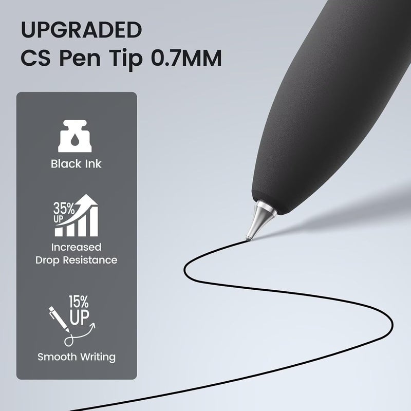 Jimmidda 8Pcs Black Gel Pens - 0.7mm Medium Point Black Ink Pens | Smooth Writing - Quick Drying Retractable Pen for Men Women (Classic - 8Pcs) - Image 3